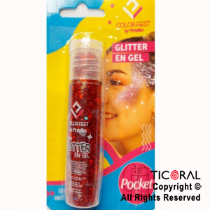 GLITTER EN GEL PELO ROSTRO CUERPO ROJO 854-05 X 20 GR x 1